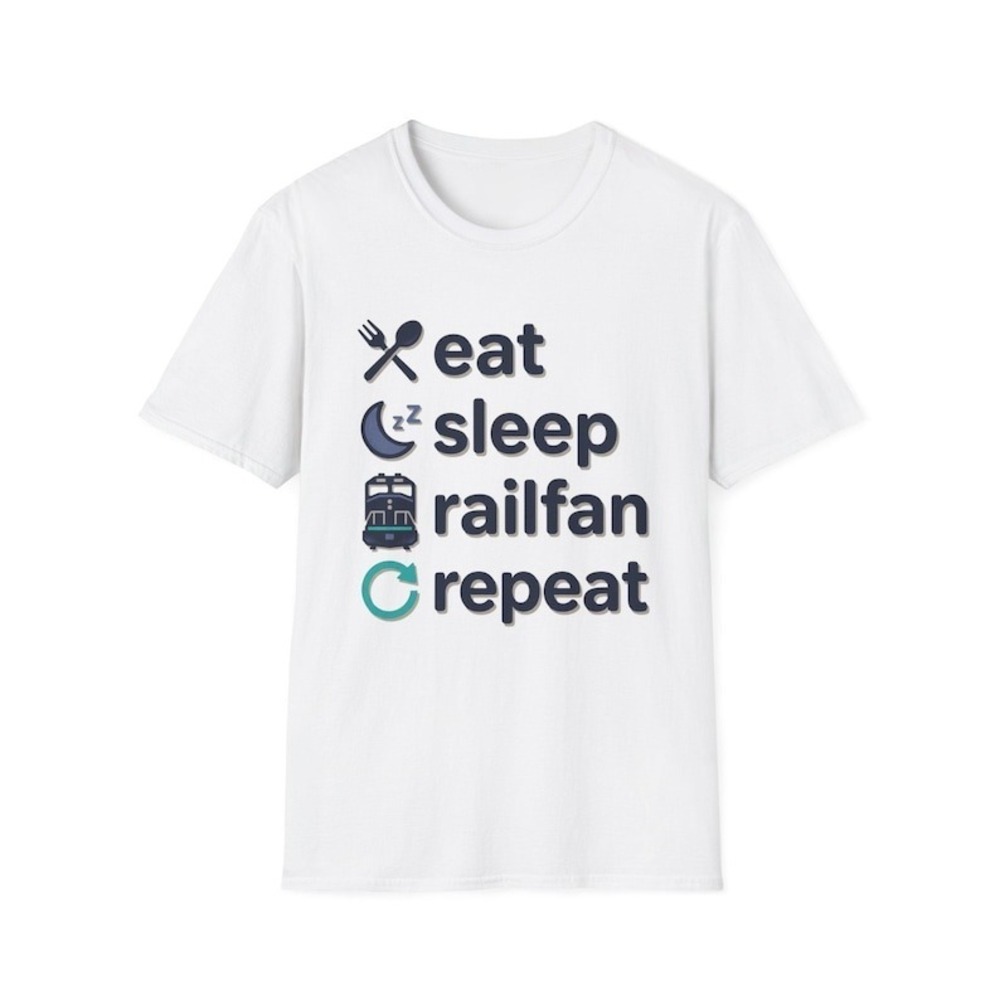Unisex Eat Sleep Railfan Repeat T-Shirt